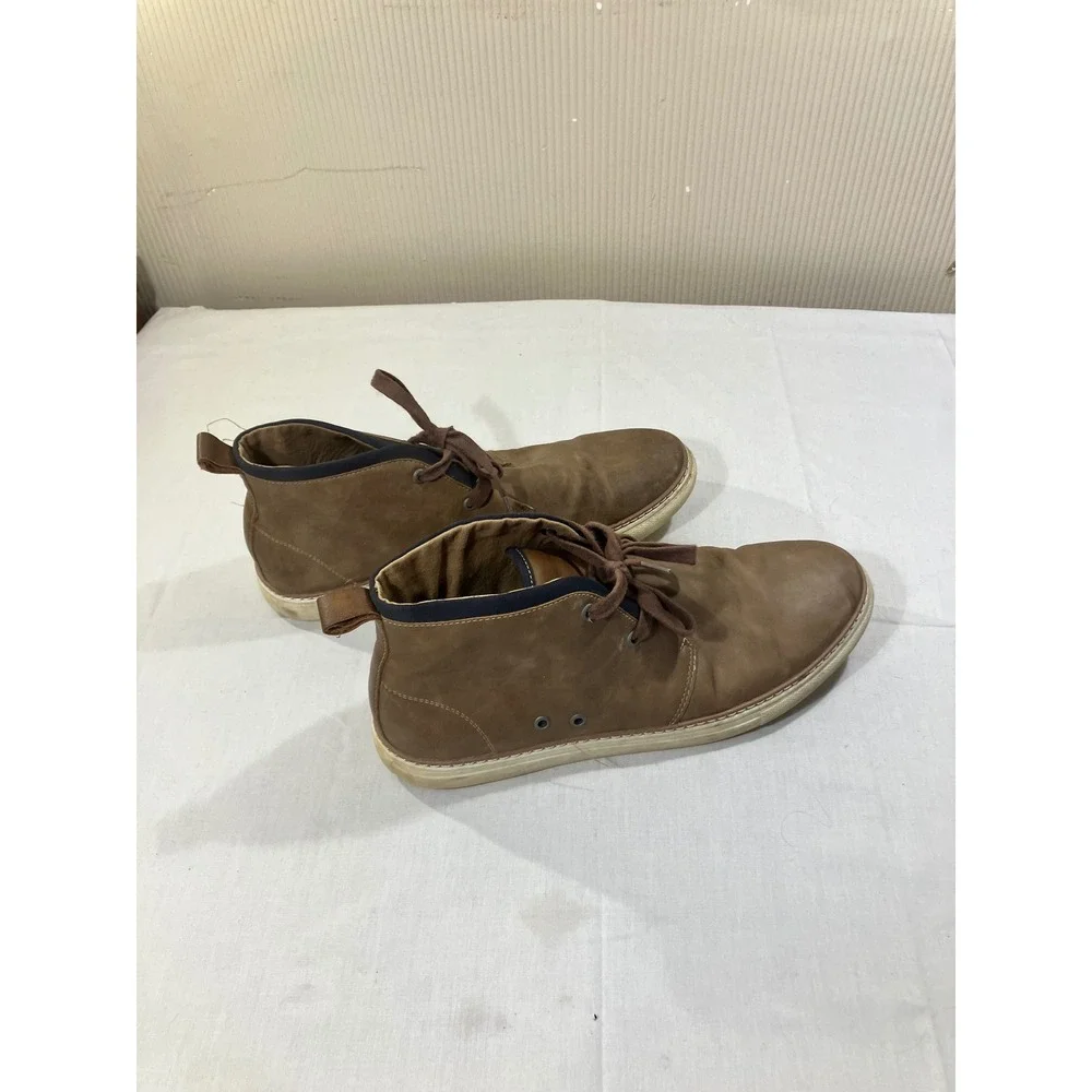 JF J.Ferrer Men's Brown Leather Chukka Boots Lace Up Shoes Size 9‎